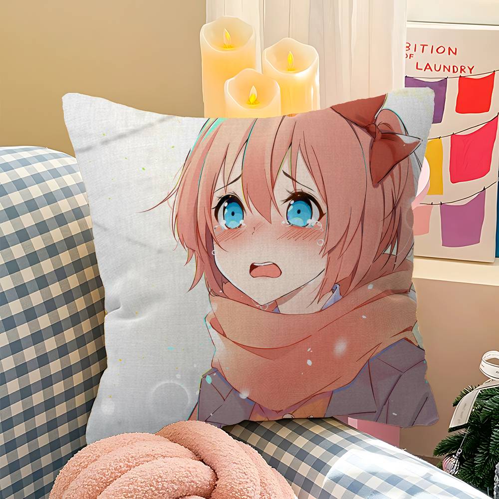 

D-Доки-Доки Литера-турный Клуб Наволочка Чехол для Подушки Декор Наволочка Напечатанный Чехол для Подушки Для Дивана 12x12Inch