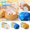 3pc Squishy Bun Toy Set with Steamer Basket Soft Slow Rising Stress Relief Sensory Toys for Kids and Adults