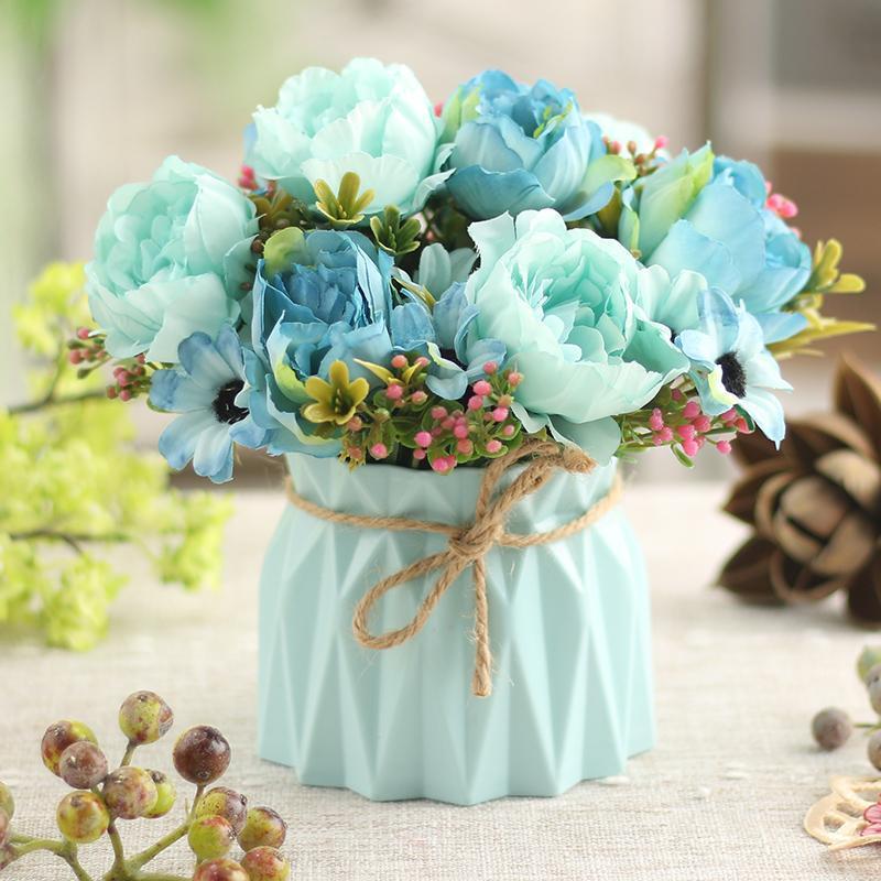 Artificial Flowers Desktop Ornament for Living Room and Dining Table Decoration