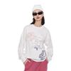 Li Ning Logo Print Gradient Pattern Round Neck Pullover Long Sleeve Sweater Women Sweater White AMBR062-2