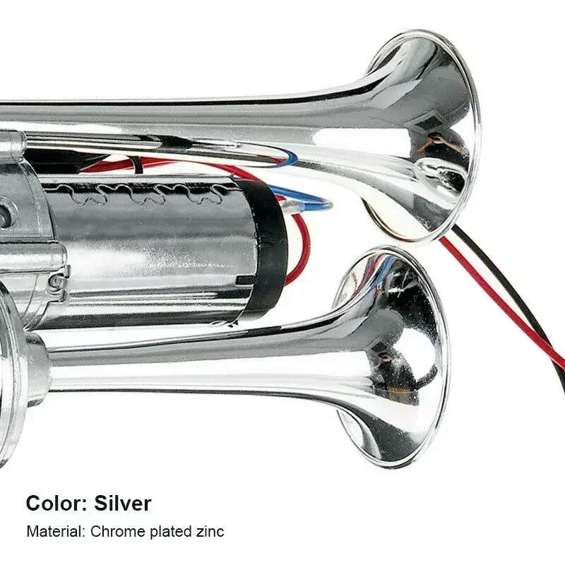 Super Loud Electric Speaker Car Air Horn Set 12V/24V For Motorcycle Boat Truck with Wires and Relay 110dB Hooter Dual Trumpets