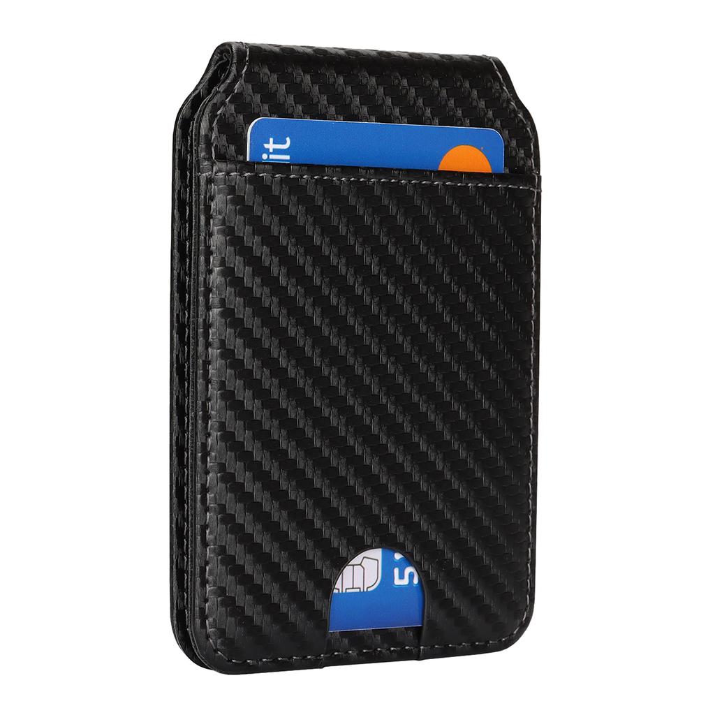 Magnetic Cellphone Back Card Bag 5 Card Slots PU Leather Phone Kickstand