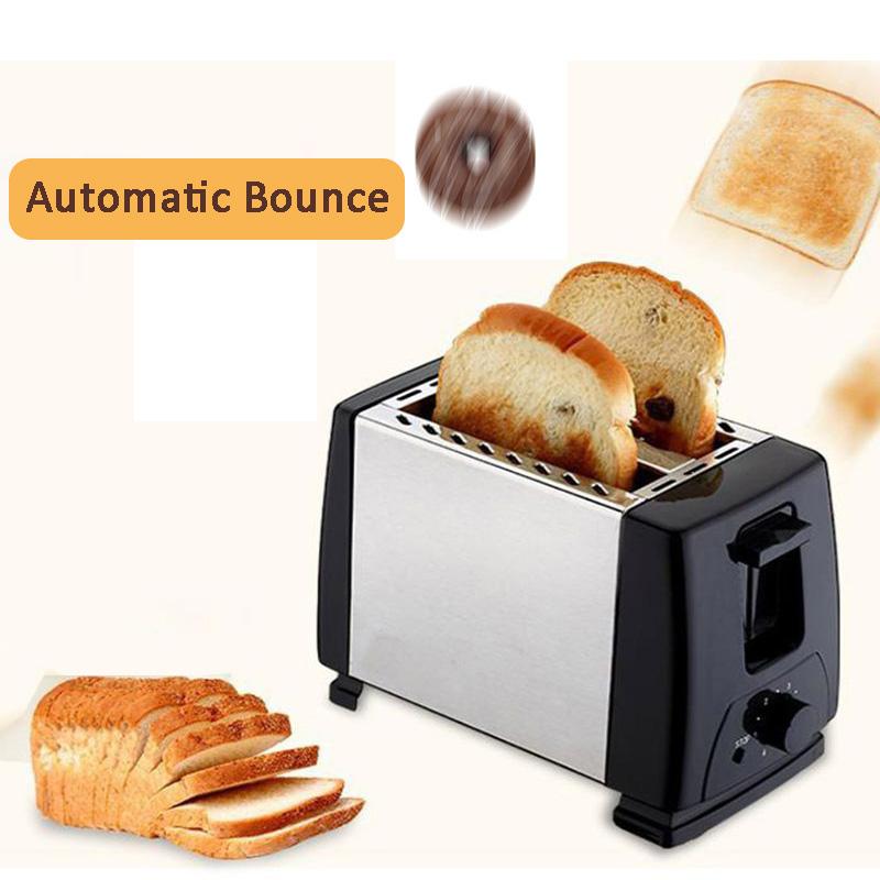 Pâine de pâine din oțel inoxidabil cu încălzire rapidă, 2 sloturi, 6 moduri, rebound automat, ustensile de coacere pentru cuptorul mic dejun