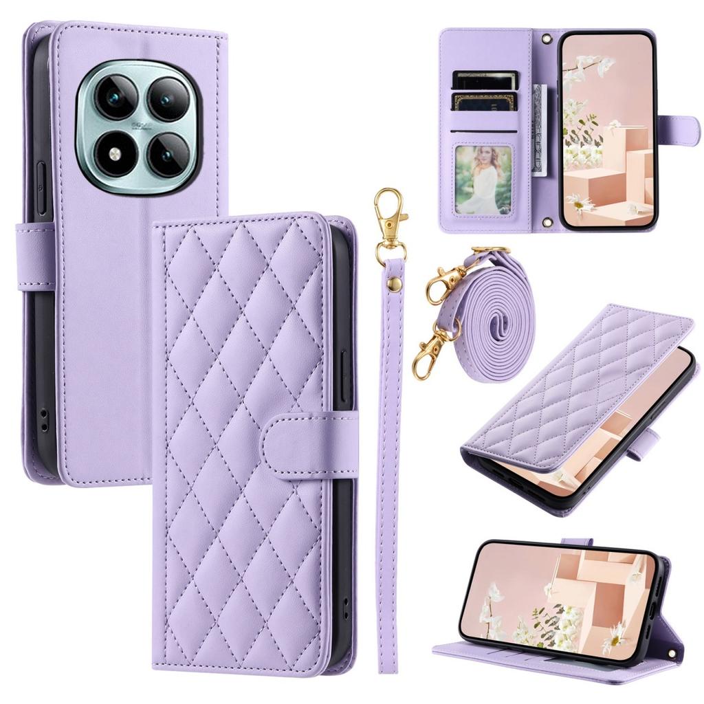 Crossbody Wrist Strap Cards Solt Wallet Phone Case for Xiaomi Redmi Note 15 Pro Plus 14 13 Pro 5G 4G Leather Protective Cover