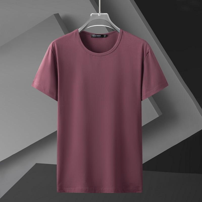 Men's Plus Size Casual Solid Color Short Sleeve Cotton T-Shirt for Team Building