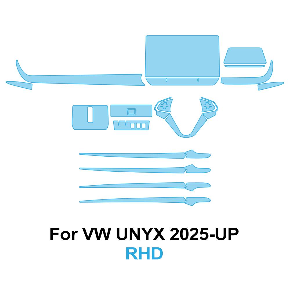 Car Interior TPU Protective Film for Volkswagen Unyx 2025-UP Center Dashboard Screen Navigation Anti-scratch Pre-cut PPF Sticker