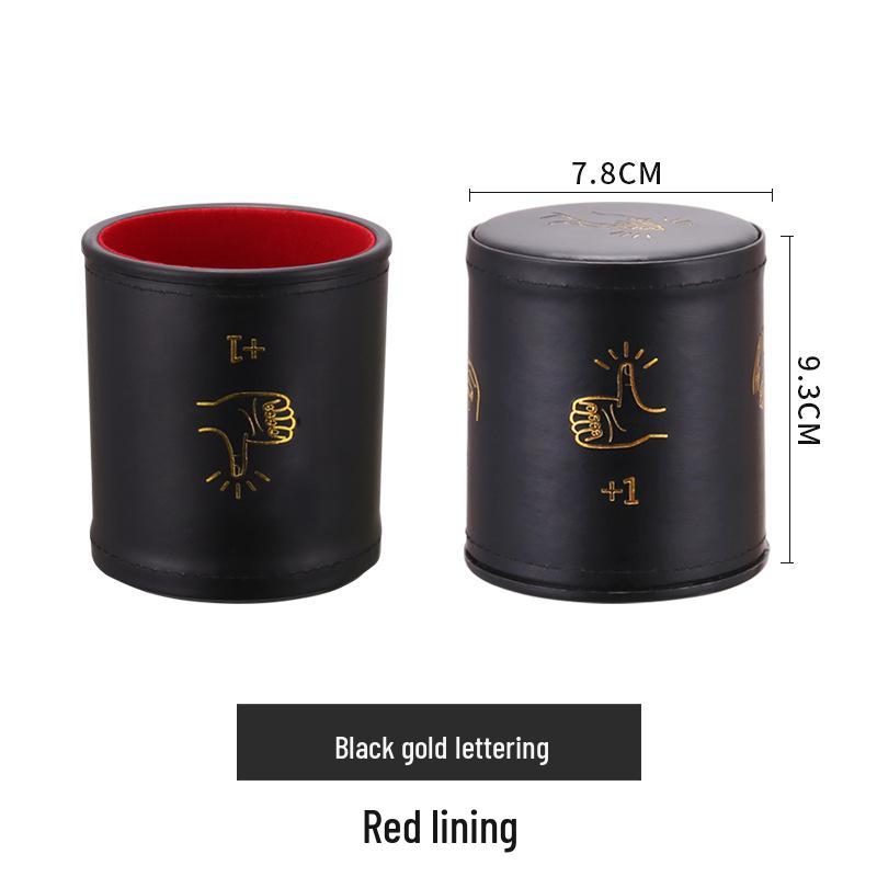 Premium Leather Sound-Dampening Dice Cup Set with Dice Tower & Pattern for Bars and Speakeasies