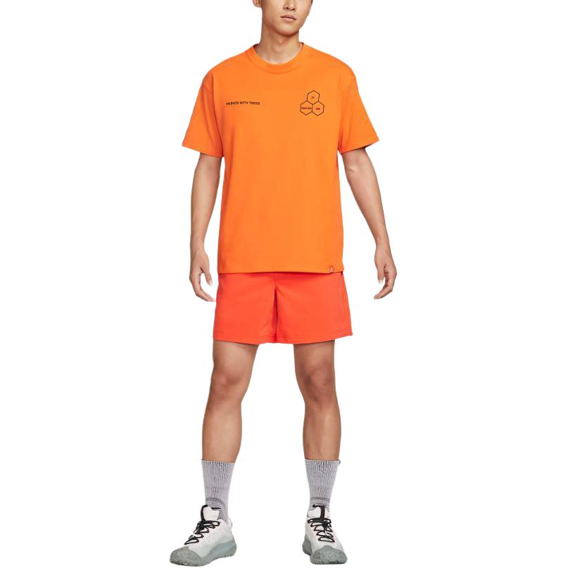 Nike Comfortable Simple Fashion Mid-Rise Sports Shorts Men Shorts Passionate-Red Light-Yellow-Brown Mountain-White FN2431-633