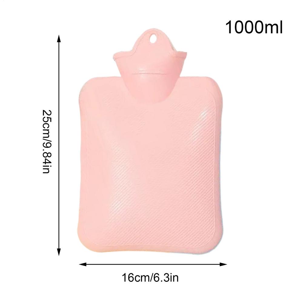 

Insulation Hot Water Bottle Plush Rubber Hand and Foot Belly Warmer Explosion-proof Hot Water Bag for Period Detachable Cover зелёный