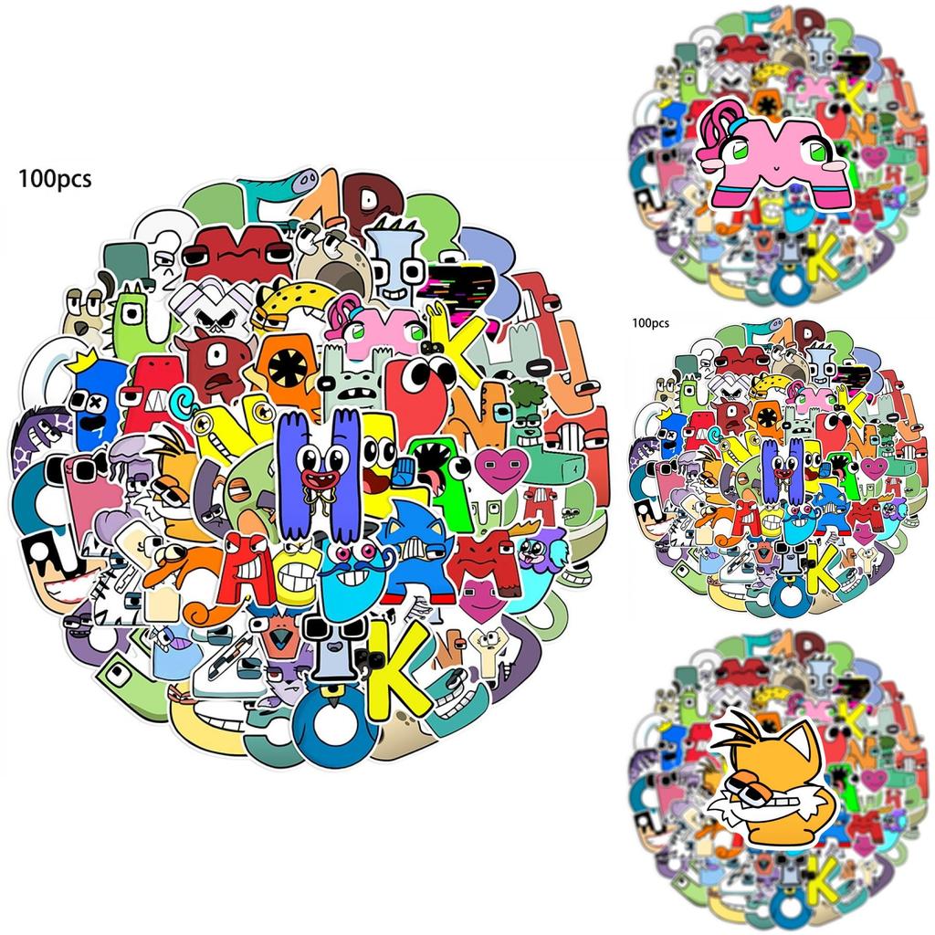 100pcs Alfabeto Lore Poppy Roblox Adesivo Impermeável Decoração Presente Educacional para Bebê