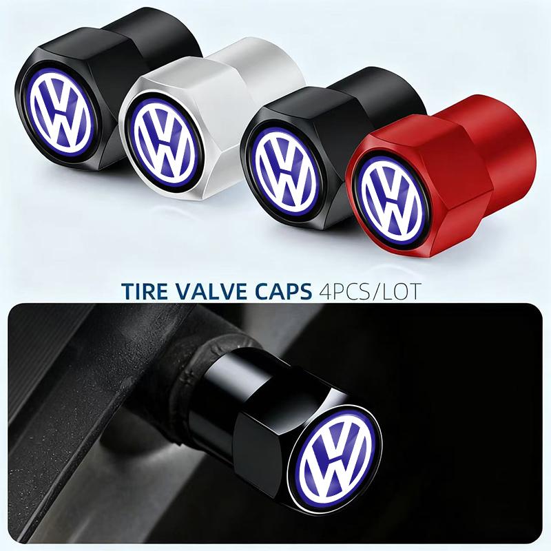 4Pcs 3D Metal Tire Valve Cap Car Tyre Air Stem Cover For VW Golf Polo Tiguan Touran Jetta Passat CC T5 GTI Arteon Magotan Arteon Sx5