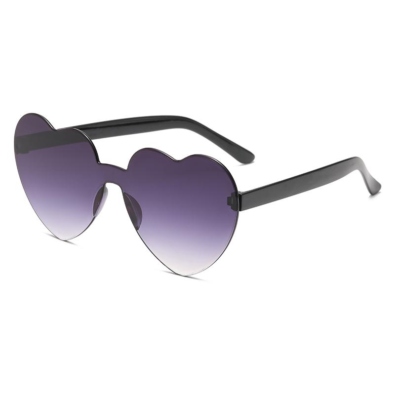 

New Fashion Candy Heart Sunglasses Women Gradient Color Integrated Sun Glasses Personality Frameless Design Female