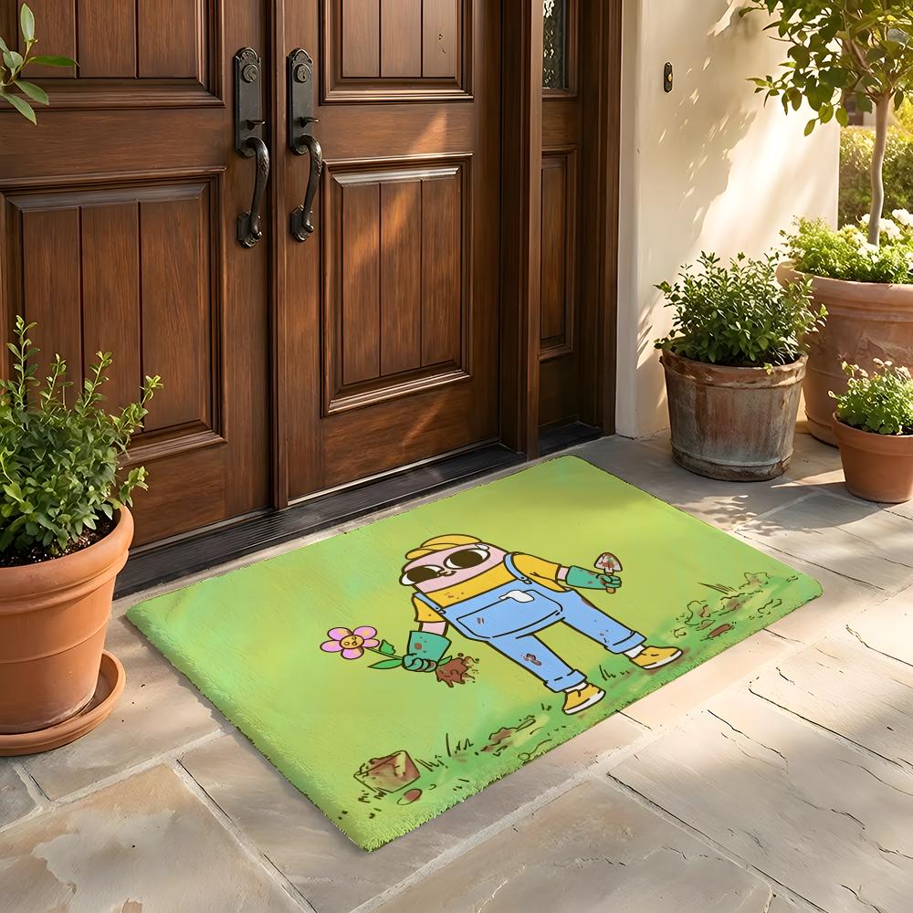 Floor Mat Soft Flannel Rug Non-Slip Absorbent Mat for Bathroom Bedroom Home Decor Anime Cute K-ketnipzS