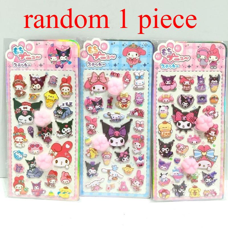 Crayon Shin-chan Pinch Stickers Cute Creativity 3D Stereo Decompress Cat's Paw Sticker New Diy Phone Case Sticker Gifts