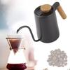 600 ml Mode Handtag i Rostfritt Stål Drip Kaffekanna Svanhals Pip Vattenkokare;Svart: