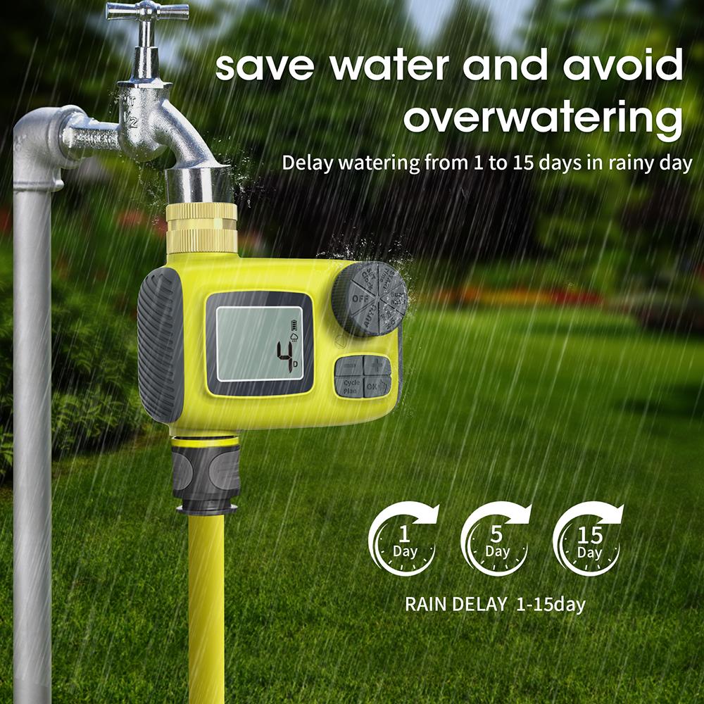 Automatic Garden Water Timer 1/3 Outlet Digital Irrigation Timing Controller Watering System Solar Rain Relay Outdoor Sprinkle