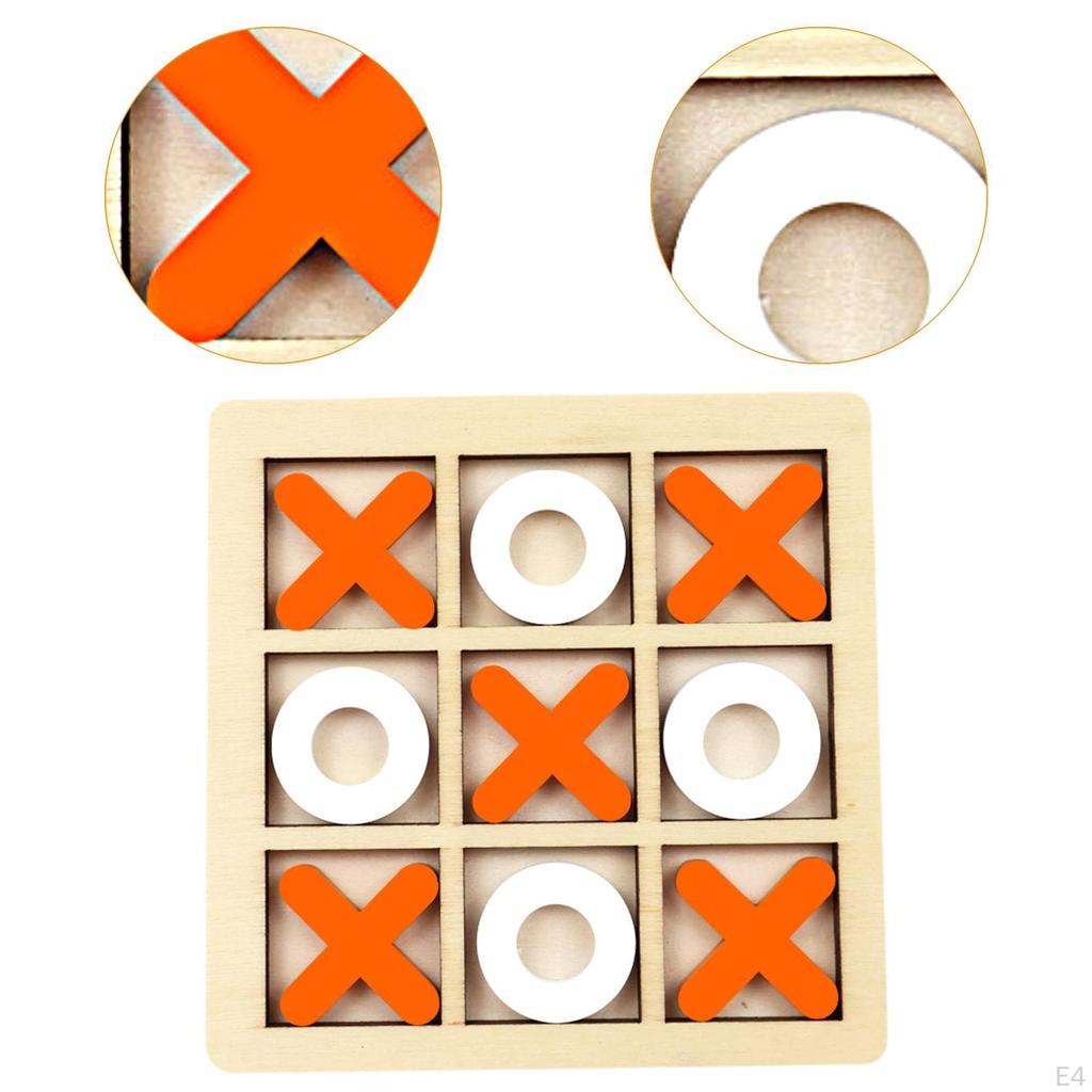 TAC TOE Board Game, Coffee Table Family Games, Blocks, for Children,