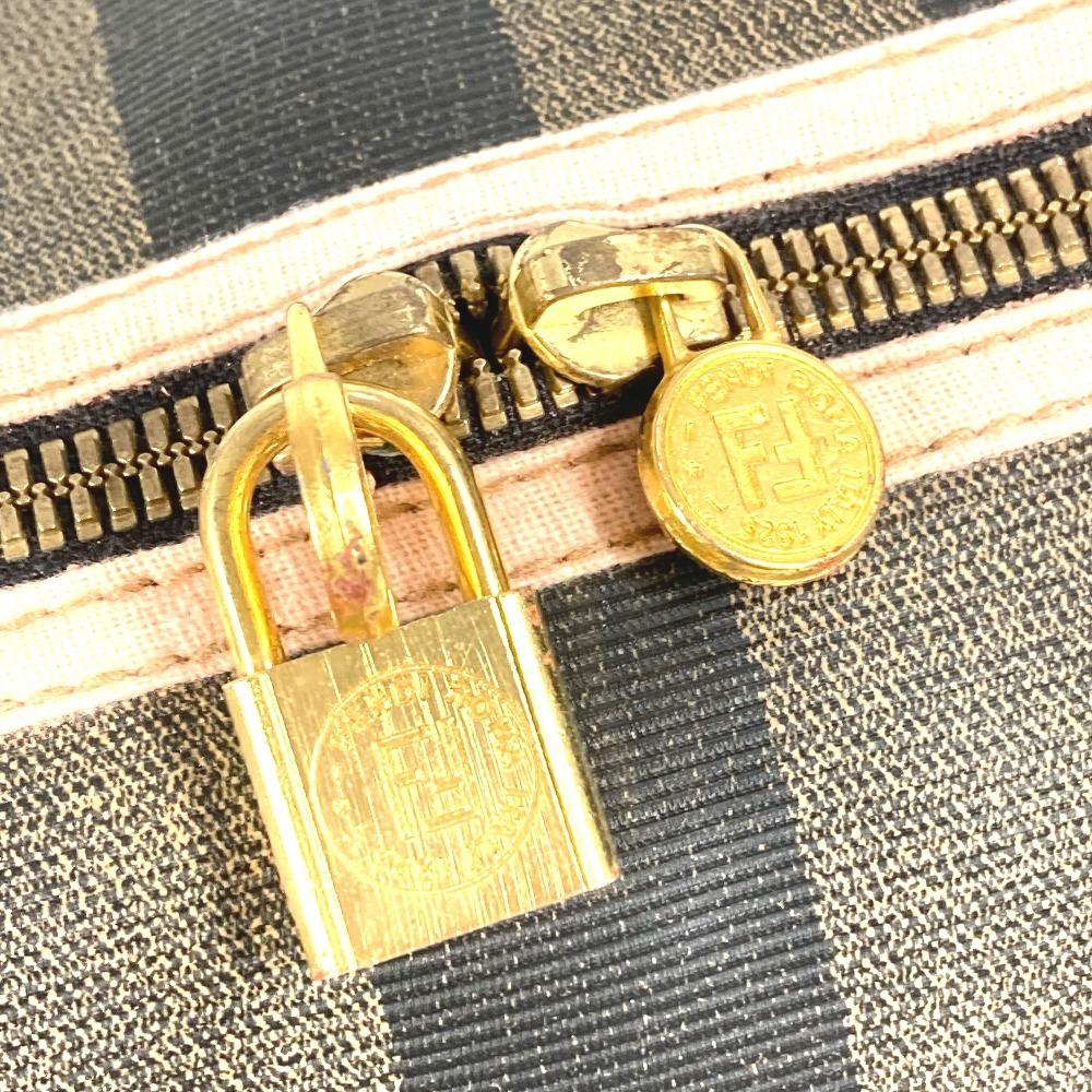 FENDI vintage Pecan travel bag travel bag bag Duffle Bag PVC/Leather khaki/Brown