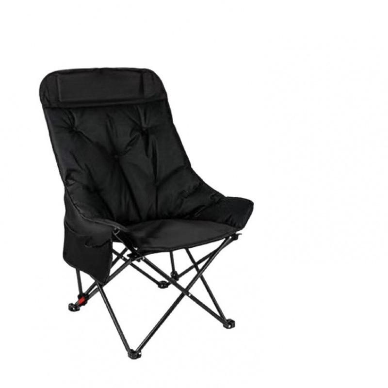 Adjustable Reclining Foldable Moon Chair with Cotton Padding for Outdoor Camping and Picnics