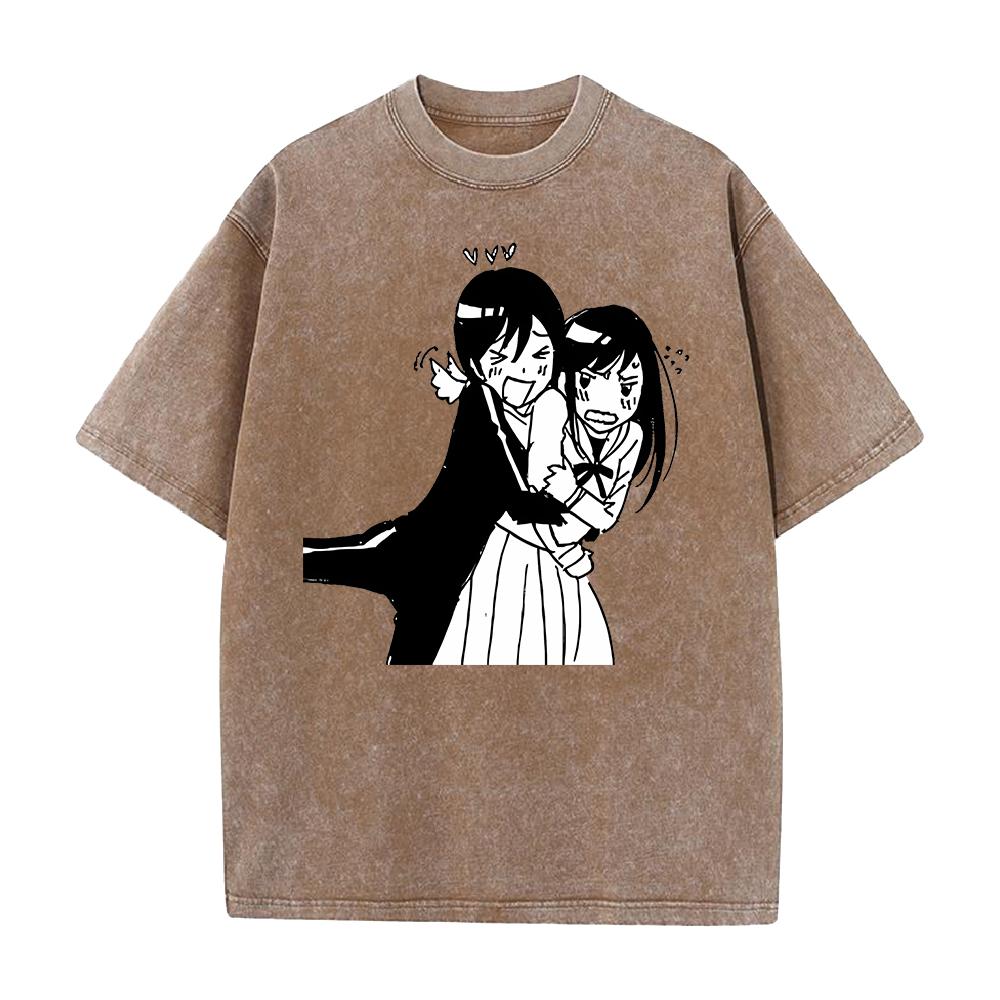 Yato Iki Hiyori Funny Print T-shirt Anime Noragami Clothing Men Women Cotton Tshirts Retro Washed T Shirt Harajuku Casual Tops