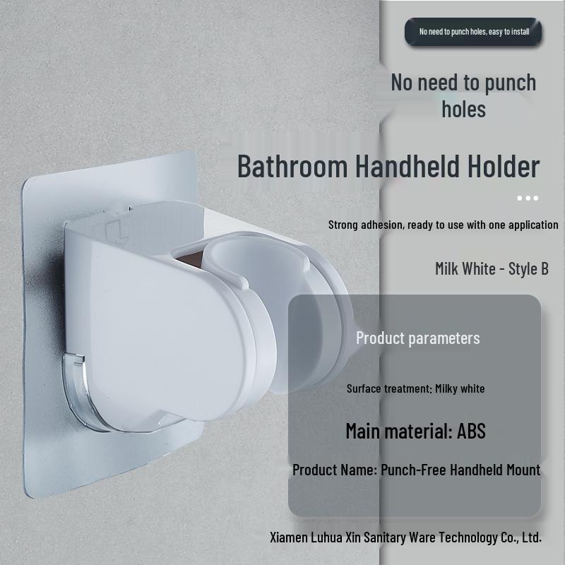 No-Drill Suction Cup Shower Holder: Movable Wall Mount for Bathroom Accessories