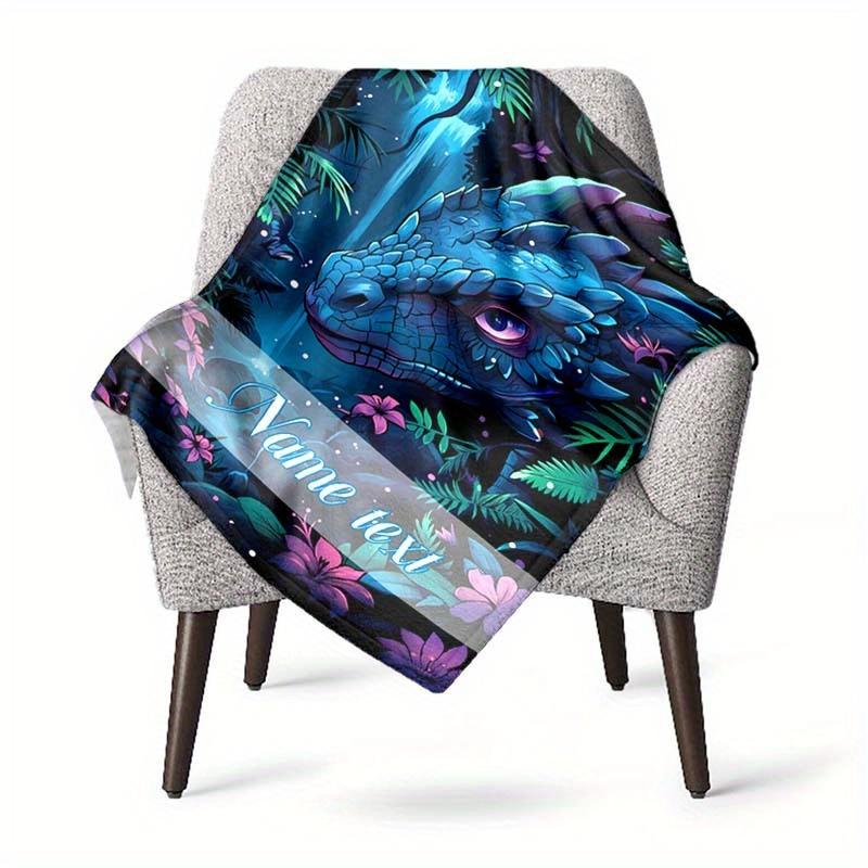Waterfall Dragon Customized Your Name Blanket Warm Comfortable Soft Blanket For Chair Office Sofa Bed Sofa Office Camping Suitable For Gifting