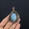 Moonstone 999 Copper Wire Wrapped Pendant, Handmade Gemstone Pendant, Gift For Mom Antique Jewelry