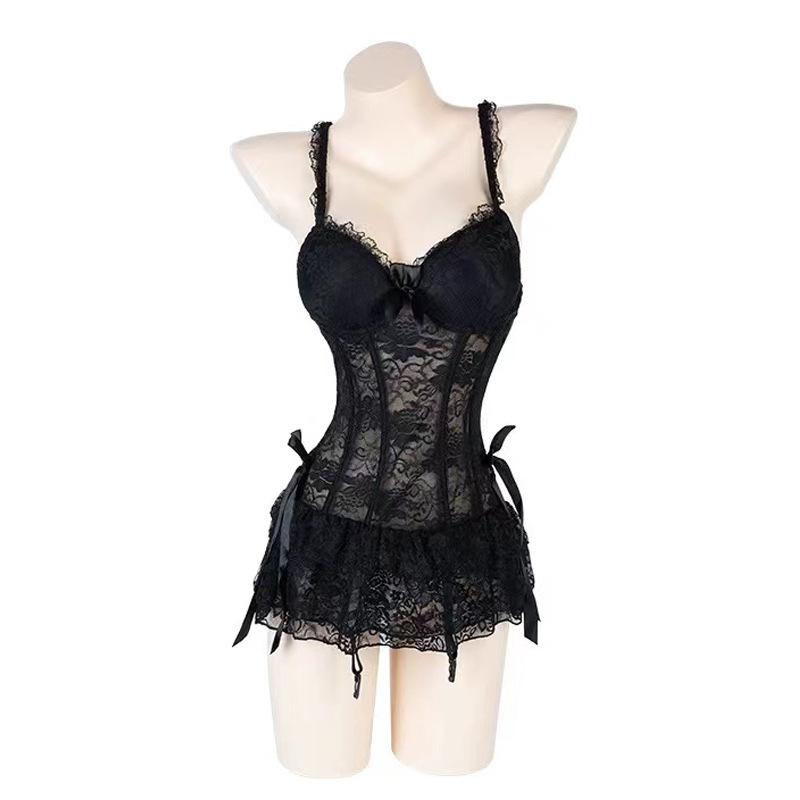 Pure Desire Lace Strappy Lingerie Set - Temptation Pajamas for Small Chest