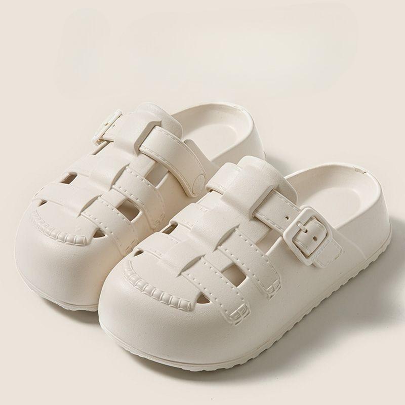 Hollow Height Slides Outside Thick Buckle Women's Slippers and Ladies Sandals Summer Footwear Original Cheap Liquidation Shoes