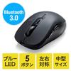 E-Supply Bluetooth Wireless Mouse with Blue LED Sensor, 5 Buttons, Symmetrical, iPadOS Compatible, Medium Size, Black, EZ4-MABT158BK