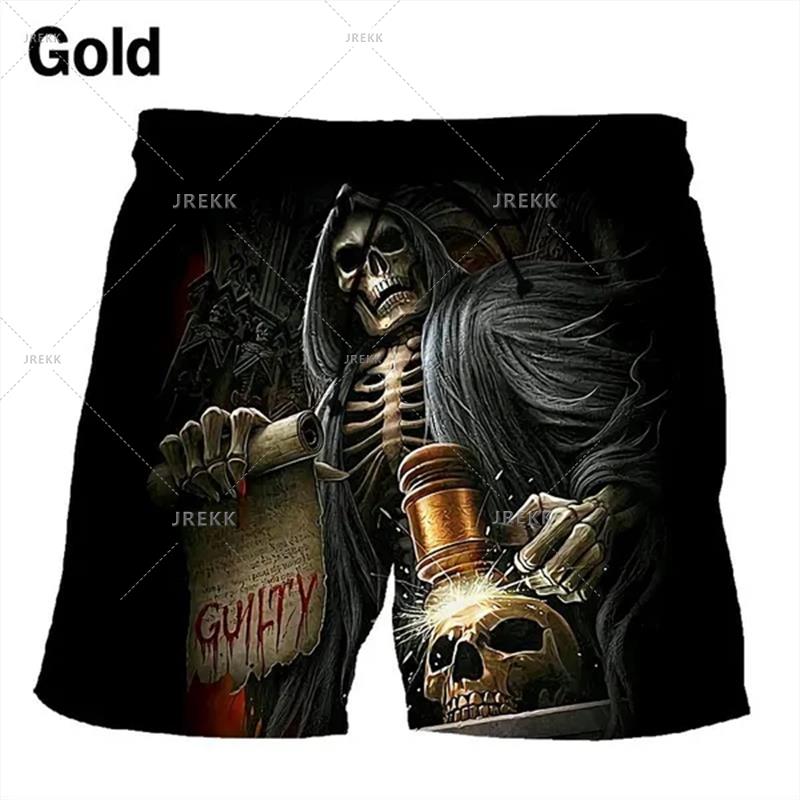 Men's 3D Printed Casual Shorts Summer  Gothic Sports Shorts Skateboarding Short