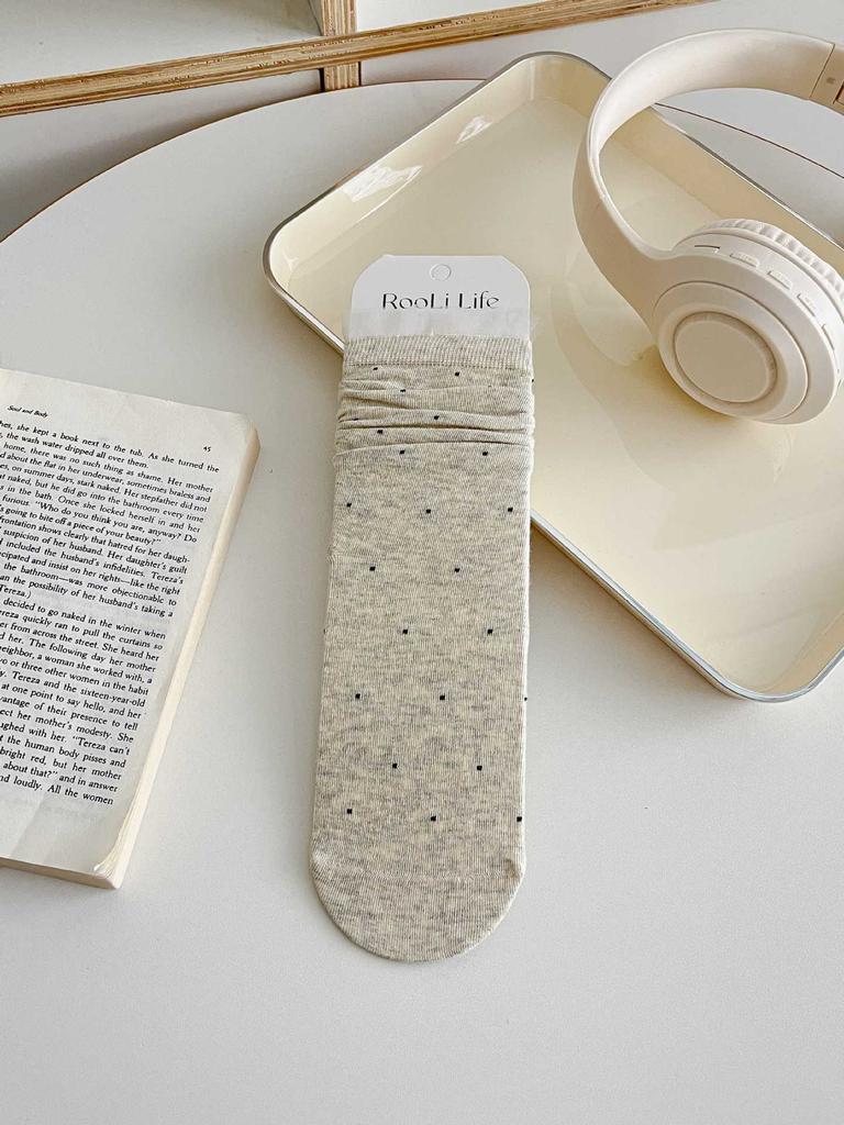 Lace Bubble Polka Dot Socks Light Socks With Small Leather Shoes