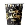 Disposable Party Supplies Black Gold Brilliants Theme Food Safe Ink Printing For Indoors Outdoor Gatherings