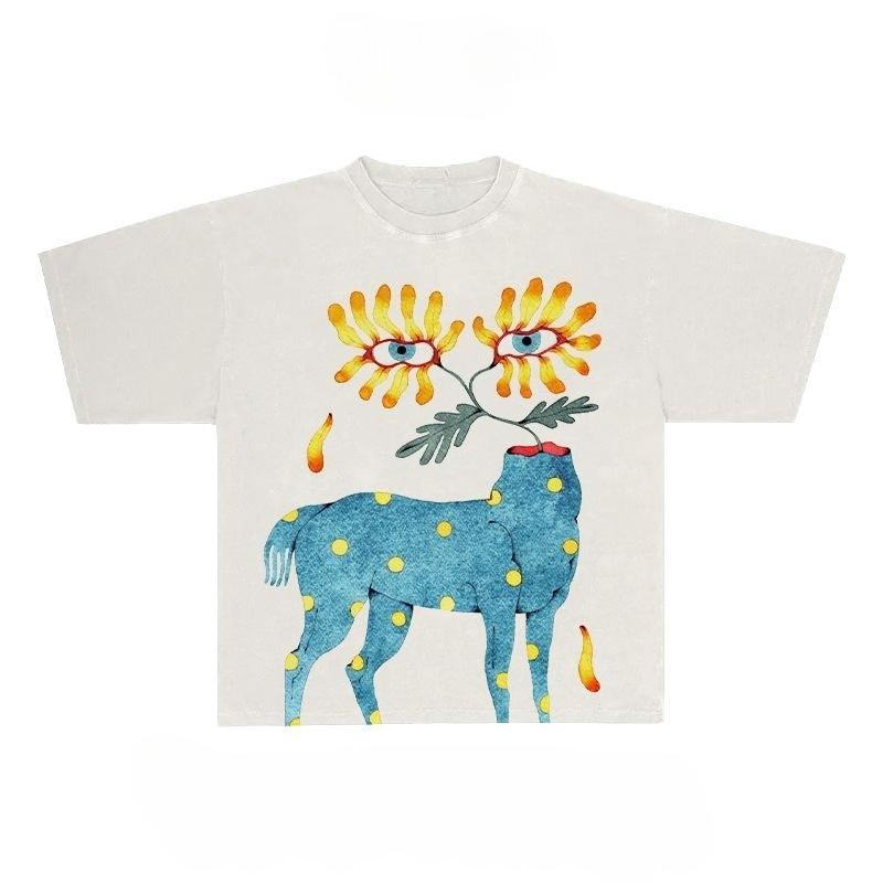 

Strange Animals Graphic Unisex Autumn T-Shirt Harajuku Vintage Short Sleeve Loose Oversized Casual Fitness Comfortable Y2k Top S