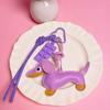Leather Dachshund Chocolate Bag Accessories Pendant Key Chain Lanyard Creative Keychain