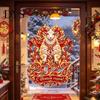 Non Adhesive Window Clings 2027 Year of Sheep Static Clings, Flame Zodiac Glass Stickers, Electrostatic Stickers Russian New Holiday Decorations,