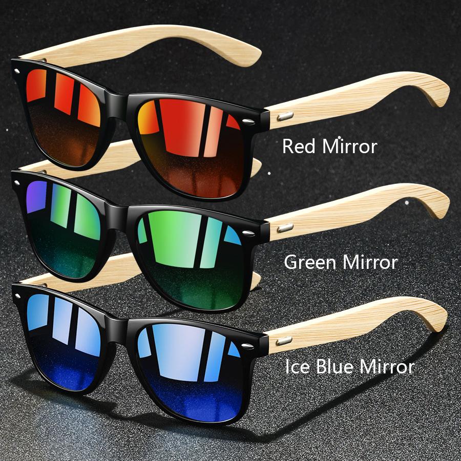 1PC Fashion Bamboo Wood Vintage Square Sunglasses UV400 Protection for Men Women Luxury Designer Sun Glasses Driving Fishing