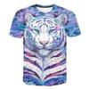 Summer Colorful Tiger 3D Digital Printed Animal T-shirt Men's Women's Short Sleeves Shirt
