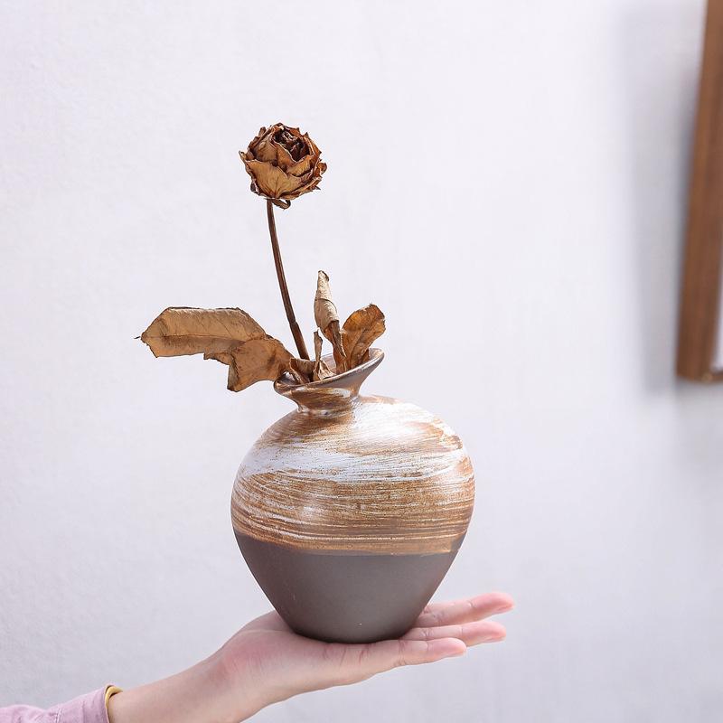 Vintage dekorative Vasen Steinzeug floral Europäischer Stil Trockenblumen Blumen Hydrokultur Keramik Blumenarrangements Heim Büro Ornamente