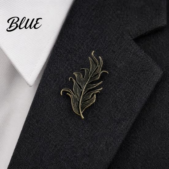 Anzug Revers Brosche Herren Anstecknadel Feder Aprikosenblatt Design Schal