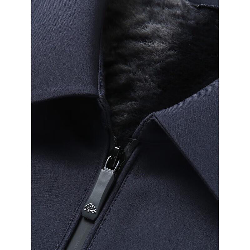 ROMON Men's Fleece-Lined Lapel Jacket