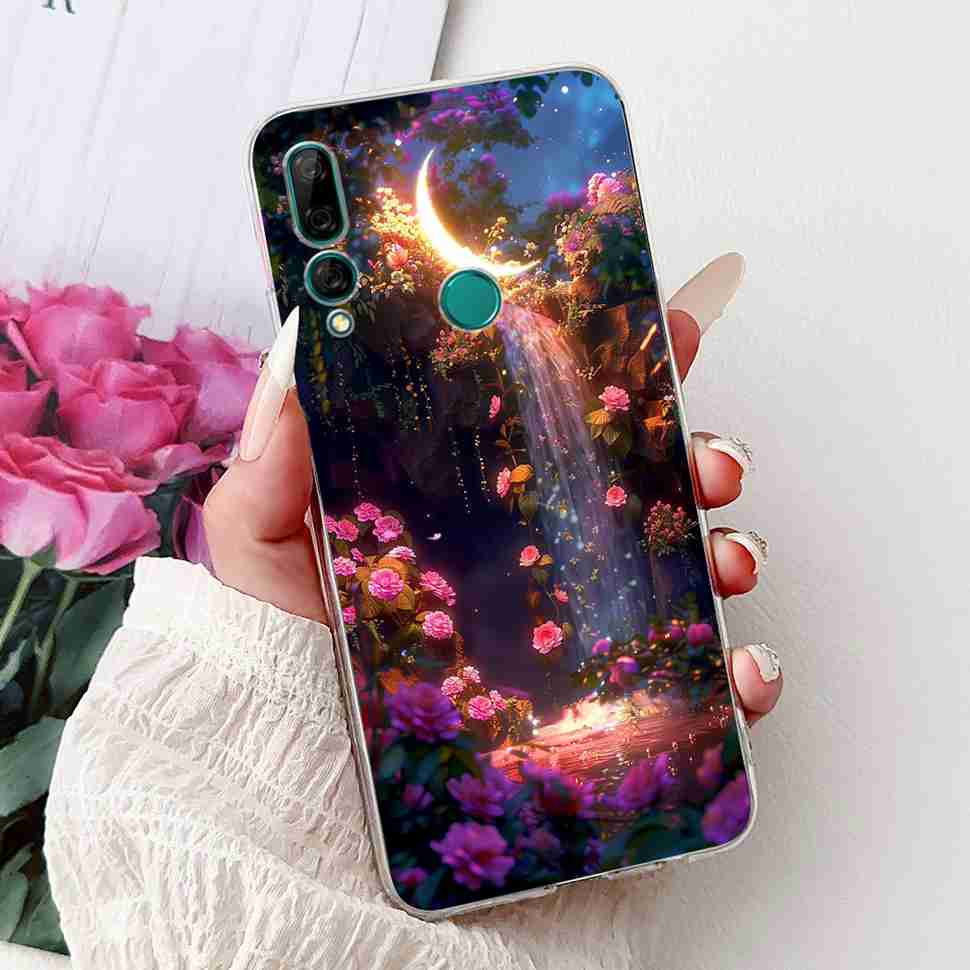For Huawei Y9 Prime 2019 6.59" Case Soft Silicone Fashion Flowers TPU Cover For Huawei y9 Prime 2019 STK-L21 Bumper Shell Coque