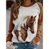 3D Leopard Print Ladies' Long-sleeved Warm T-shirt Urban Street Ladies' Fashionable Top Autumn And Winter Ladies' Casual T-shirt