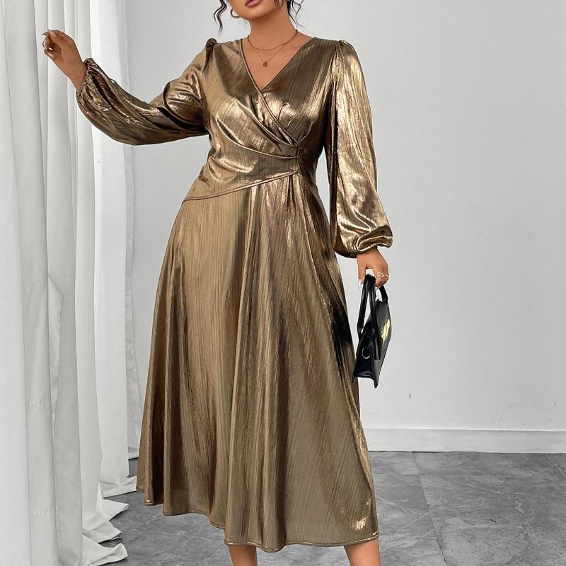 This Is A Sexy and Elegant Dress with Lantern Sleeves and A High Waist That Fits Well