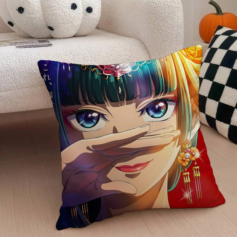 The Apothecary Diaries maomao Pillow Case Anti-dustmite Pillowcase Invisible zipper silky short plush Sofa cushion cover