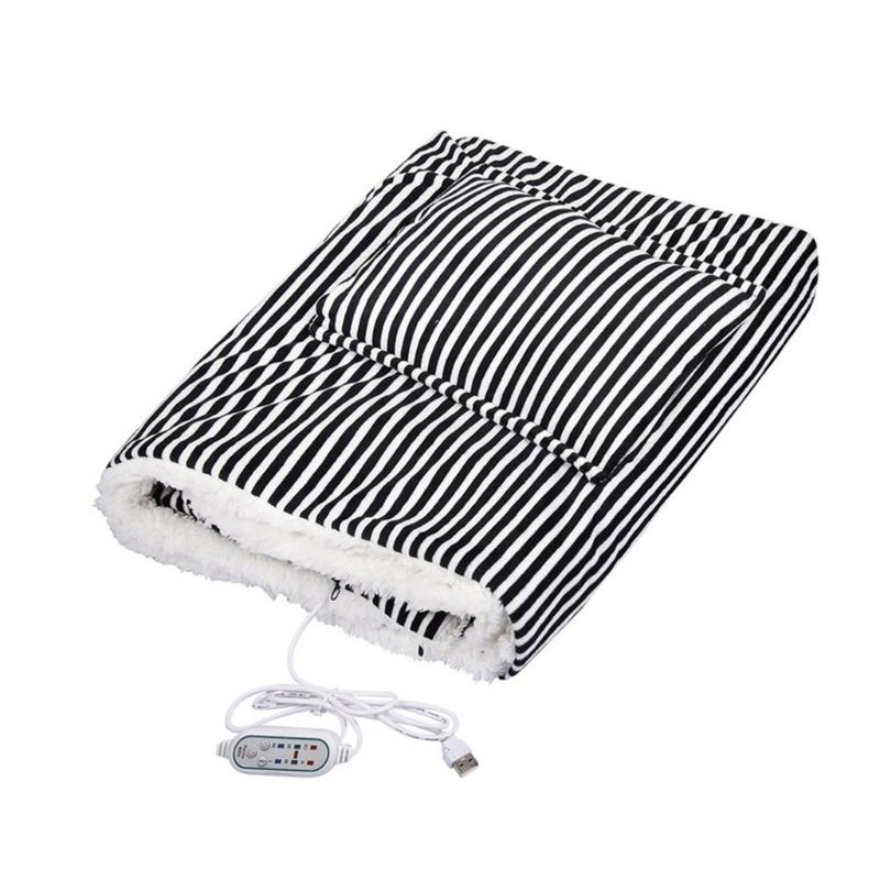 

USB Electric Heating Blanket 3 Speed Control 5V/2A Winter Warm Shawl Throw 41x25inch Mini Size Personal Blanket чёрный