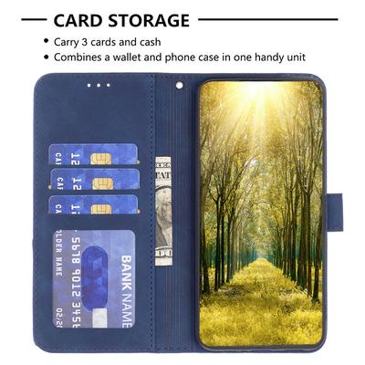 BINFEN COLOR Für Motorola Moto G45 5G/G34 5G Handyhüllen Brieftasche Ständer Geometrie Geprägtes Leder Cover