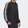 Adidas Color-Block Striped Logo Embroidered Stand Collar Jacket Men Outerwear Black IA9378