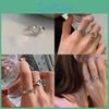 Fashionable Heart Design Copper Ring For Women Elegant Adjustable Statement Piece