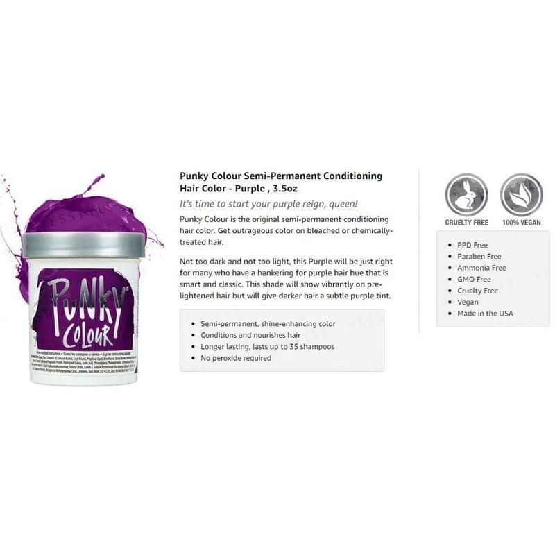 Punky Colour Semi-Permanent Conditioning Hair Color Purple